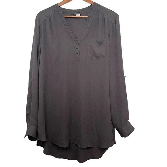 Torrid 1X Roll Sleeve Popover Tunic Top Size 14/16 - Picture 1 of 8